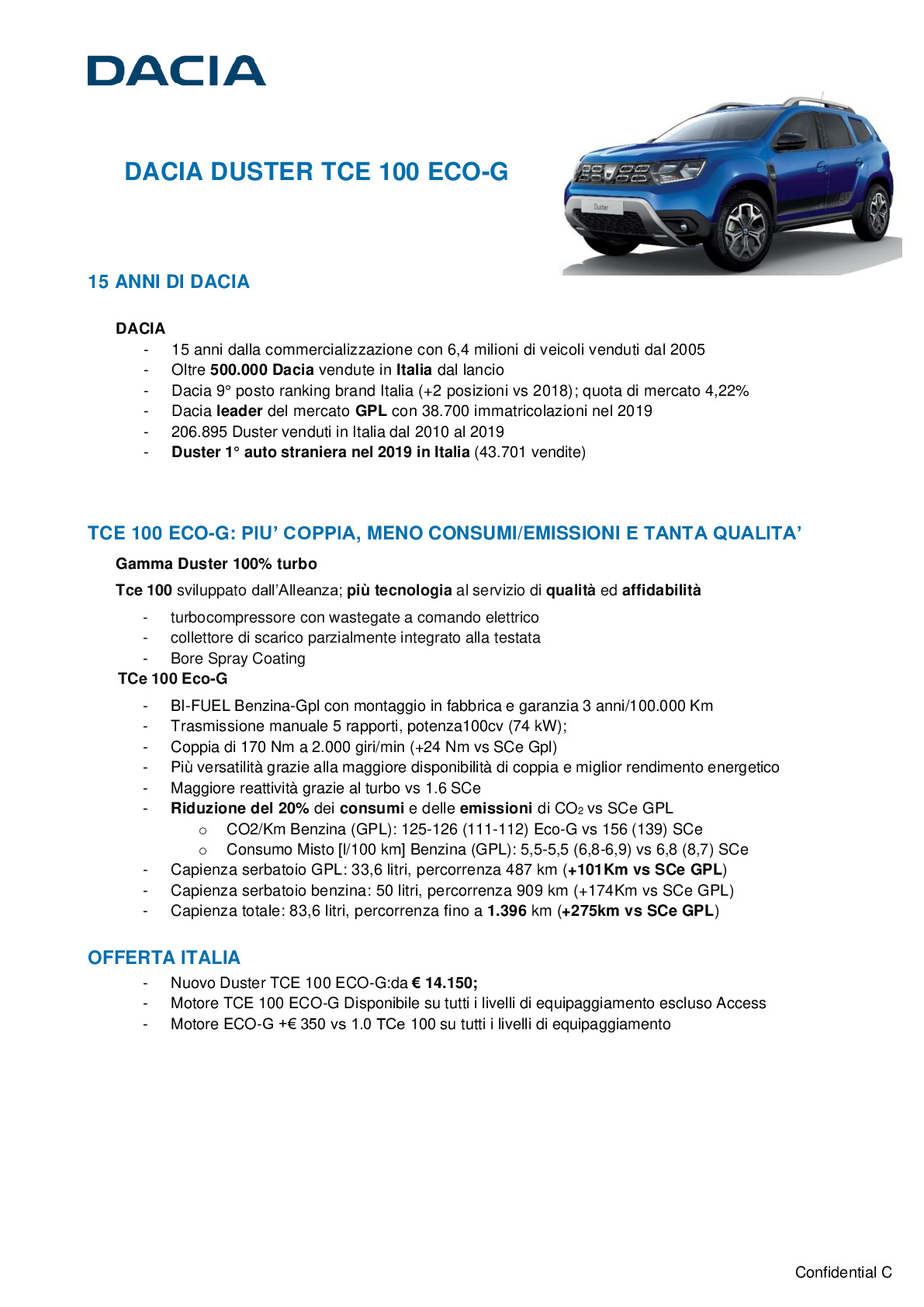 NUOVO DACIA DUSTER: IL LISTINO ITALIANO - Sito Stampa Gruppo Renault Italia
