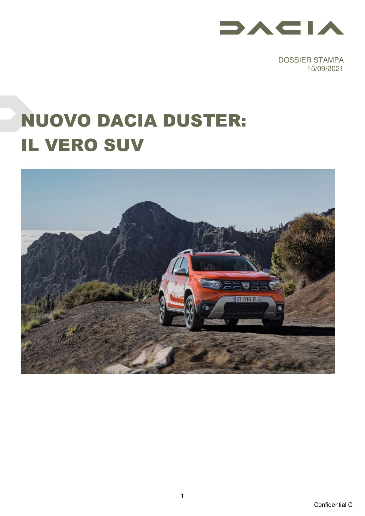 NUOVO DACIA DUSTER: IL LISTINO ITALIANO - Sito Stampa Gruppo Renault Italia